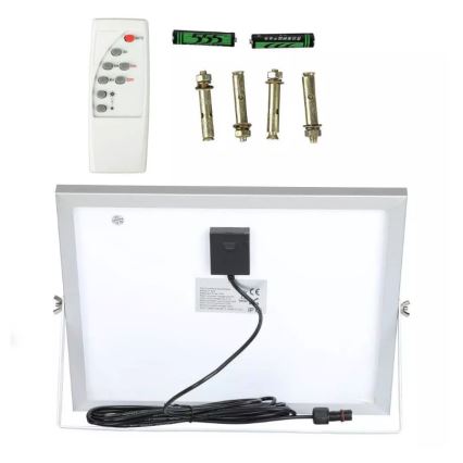 LED Dimbar solcellsstrålkastare LED/16W/3,2V 4000K IP65 10000 mAh + fjärrkontroll