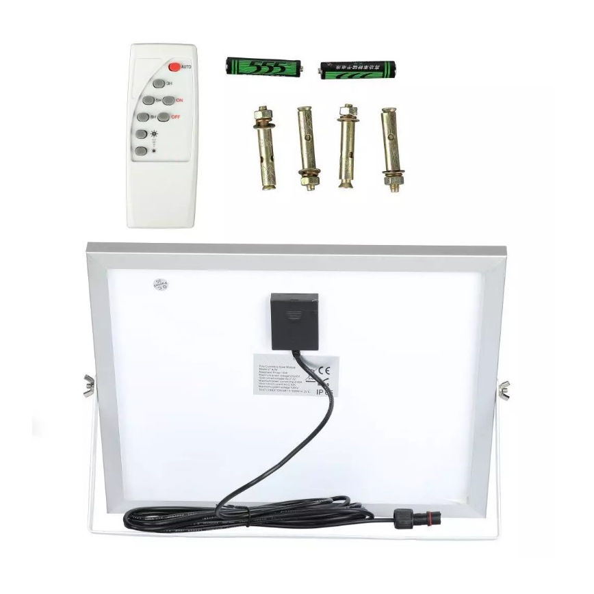LED Dimbar solcellsstrålkastare LED/16W/3,2V 4000K IP65 10000 mAh + fjärrkontroll