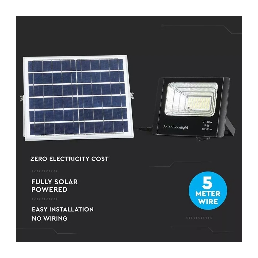 LED Dimbar solcellsstrålkastare LED/16W/3,2V 4000K IP65 10000 mAh + fjärrkontroll
