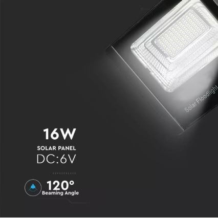 LED Dimbar solcellsstrålkastare LED/16W/3,2V 4000K IP65 10000 mAh + fjärrkontroll
