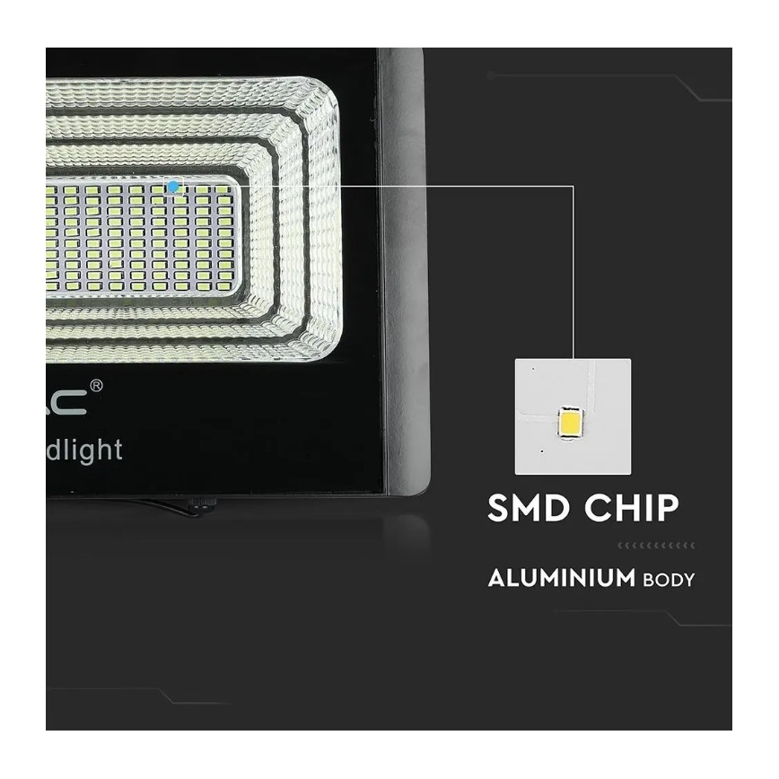 LED Dimbar solcellsstrålkastare LED/20W/6,4V 4000K IP65 10000 mAh + fjärrkontroll
