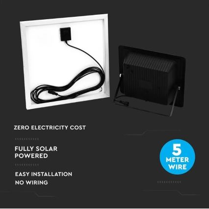 LED Dimbar solcellsstrålkastare LED/20W/6,4V 4000K IP65 10000 mAh + fjärrkontroll