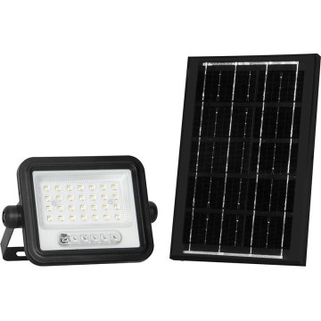 LED-dimbar solcellsstrålkastare LED/50W/3,2V 2000-8000K IP65 3800 mAh svart + fjärrkontroll