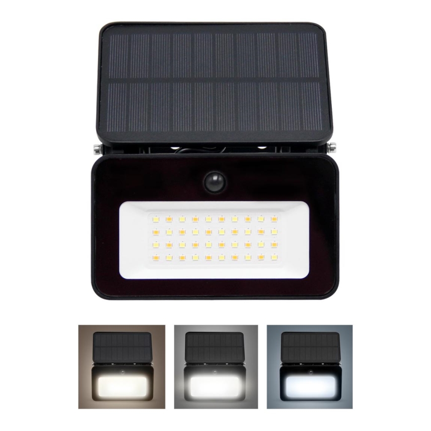 LED Dimbar solcellsstrålkastare med en rörelse- och skymningssensor LED/6W/3,7V 2200 mAh 3000/4000/6500K IP65