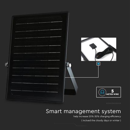 LED Dimbar solcellsstrålkastare med sensor LED/10W/3,7V 4000/6000K IP65 3600 mAh + fjärrkontroll