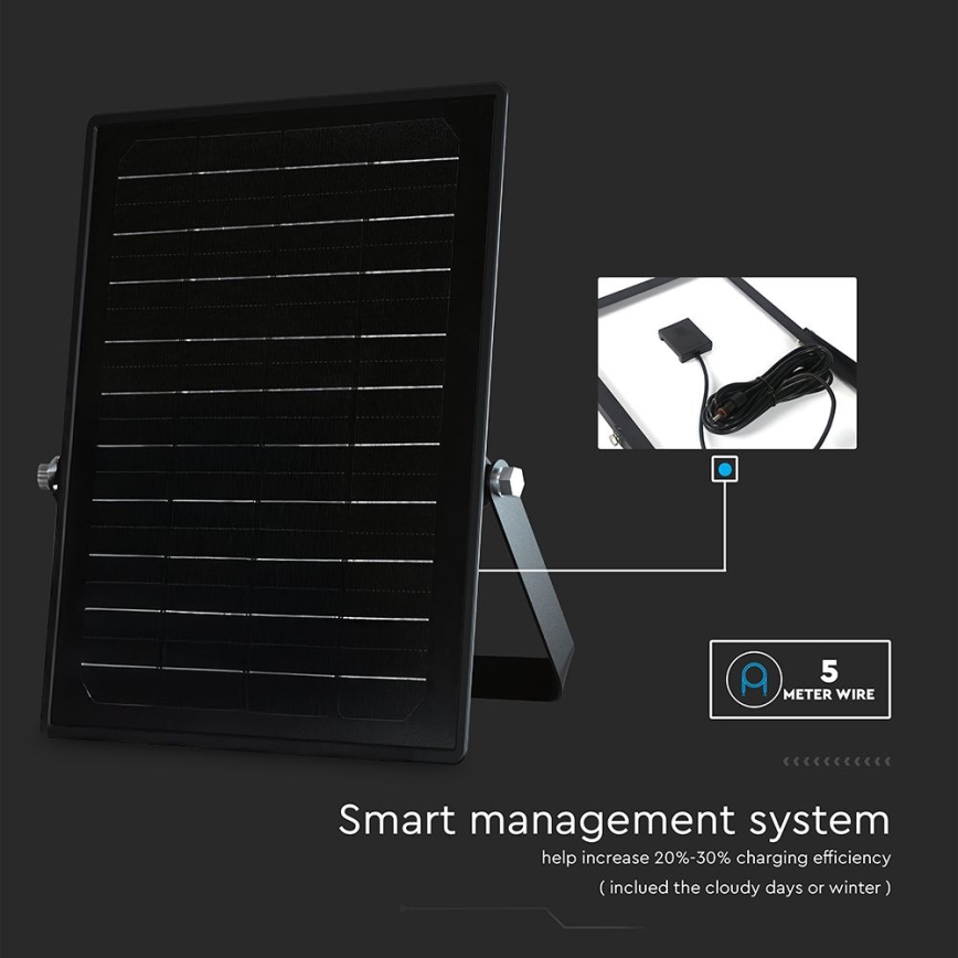 LED Dimbar solcellsstrålkastare med sensor LED/10W/3,7V 4000/6000K IP65 3600 mAh + fjärrkontroll