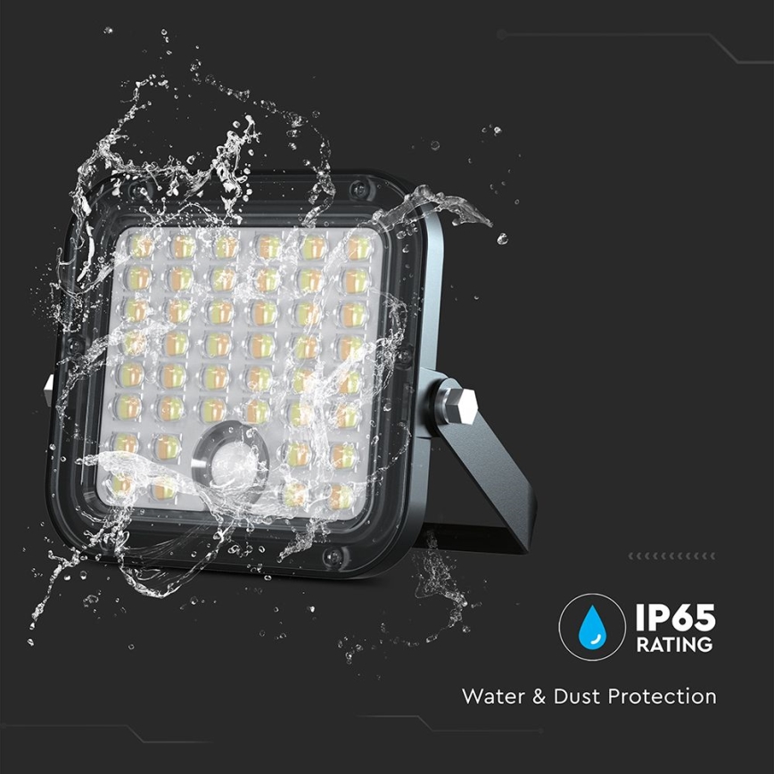 LED Dimbar solcellsstrålkastare med sensor LED/10W/3,7V 4000/6000K IP65 3600 mAh + fjärrkontroll