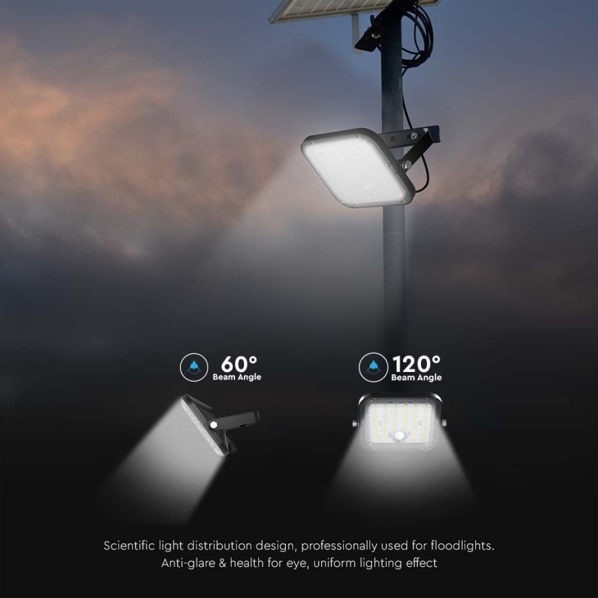 LED Dimbar solcellsstrålkastare med sensor LED/10W/3,7V 4000/6000K IP65 3600 mAh + fjärrkontroll