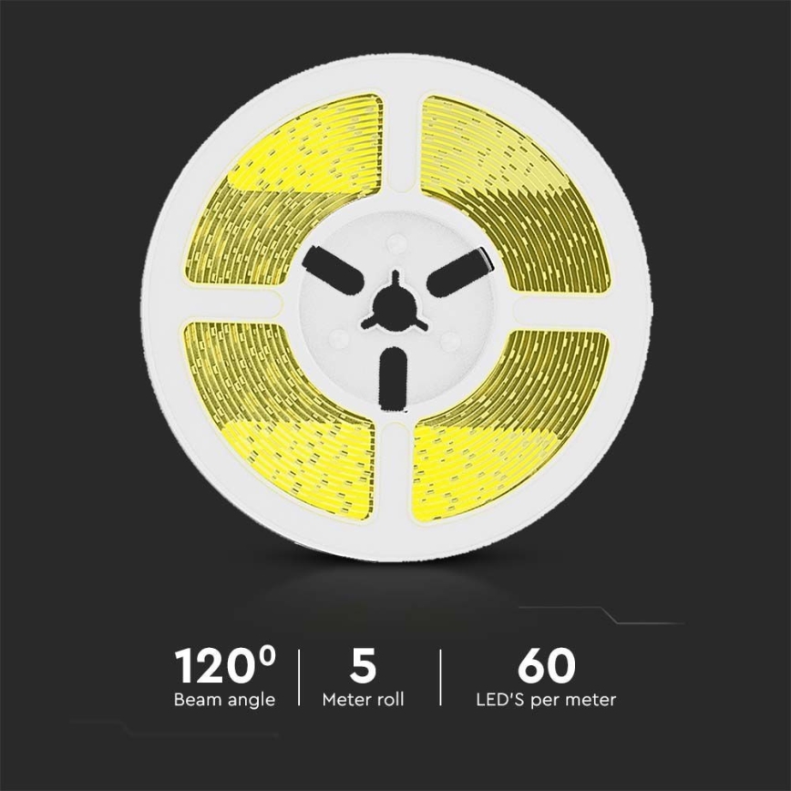 LED Dimbar solcellsstrip LED/1,2W/3,7V 4000K IP67 5m + fjärrkontroll