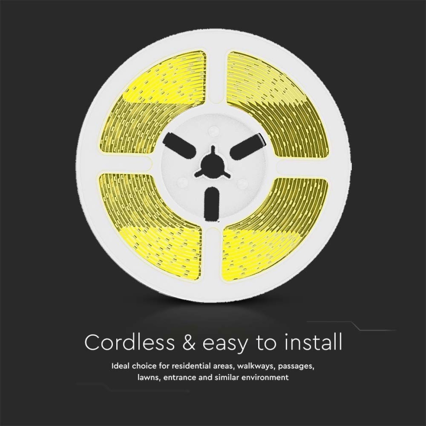 LED Dimbar solcellsstrip LED/1,2W/3,7V 4000K IP67 5m + fjärrkontroll