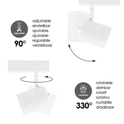 LED Dimbar spotlight MANU 1xGU10/5,8W/230V vit
