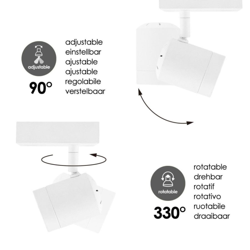 LED Dimbar spotlight MANU 1xGU10/5,8W/230V vit