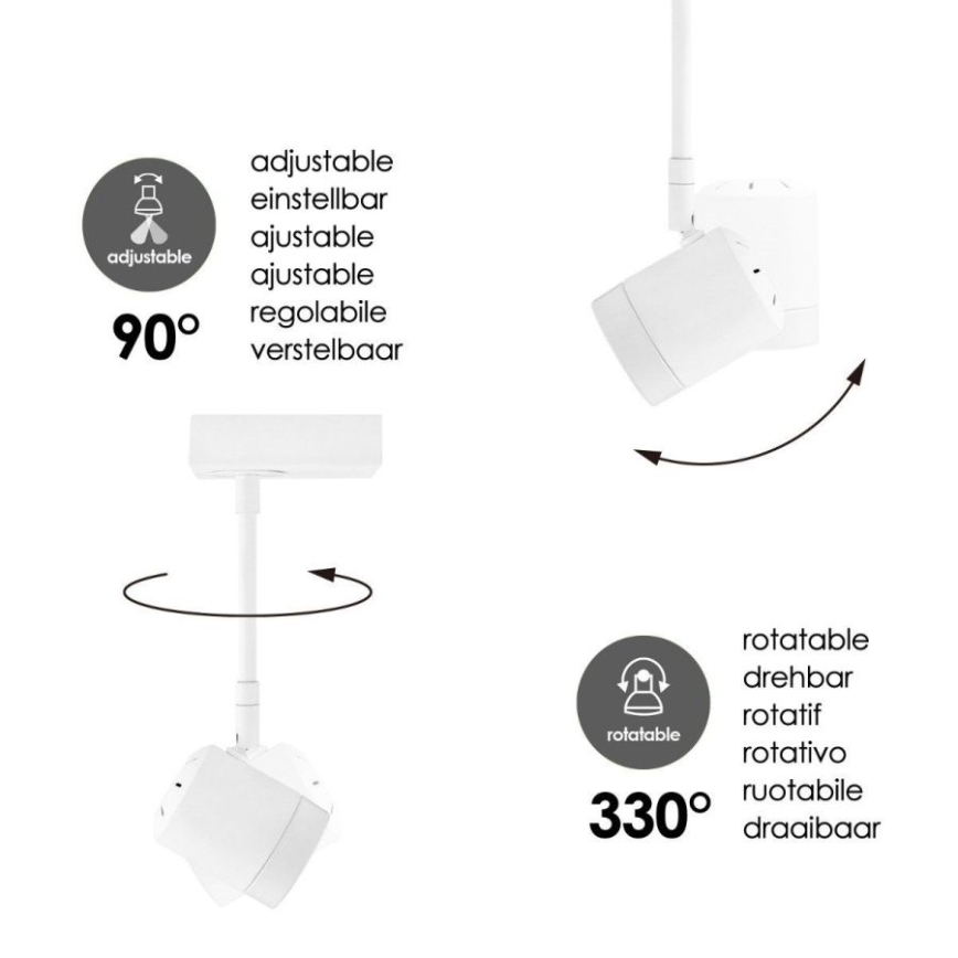 LED Dimbar spotlight MANU 1xGU10/5,8W/230V vit