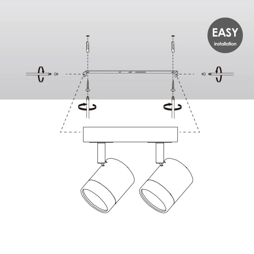 LED Dimbar spotlight MANU 2xGU10/5,8W/230V vit