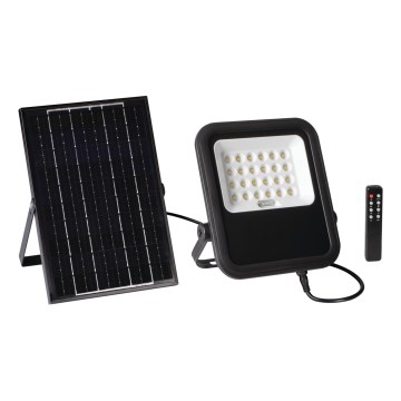 LED dimbar spotlight med solpanel och skymningssensor LED/10W/10000 mAh 3,2V IP65 + fjärrkontroll