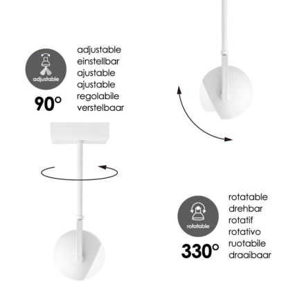 LED Dimbar spotlight NOP 1xGU10/5,8W/230V vit