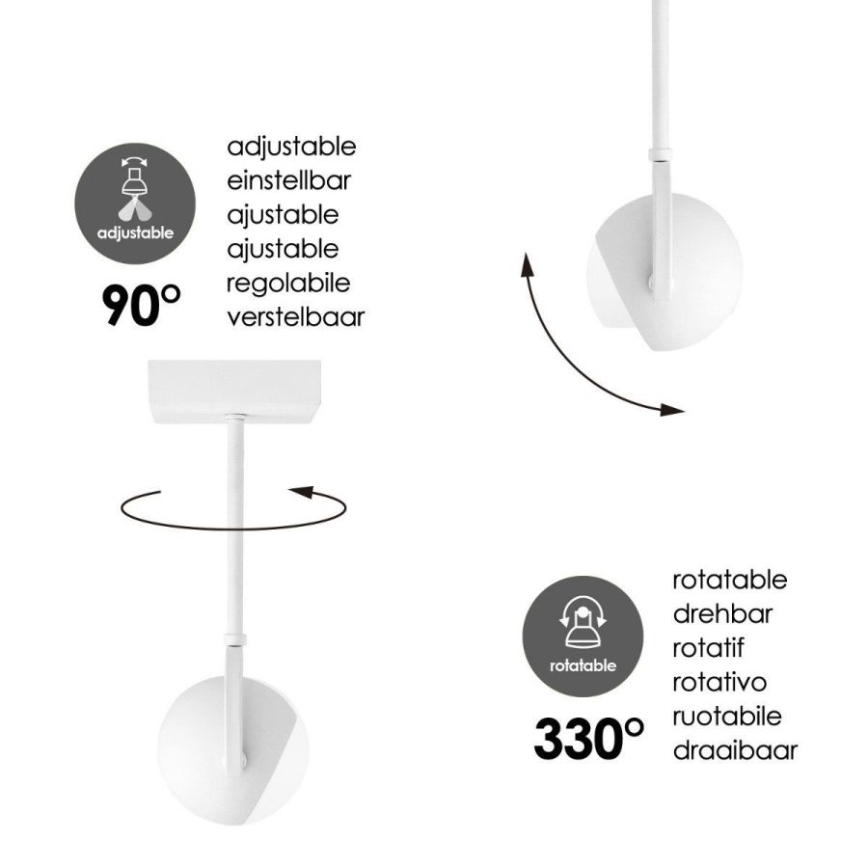LED Dimbar spotlight NOP 1xGU10/5,8W/230V vit