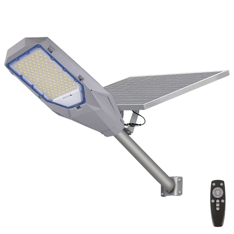 LED Dimbar strålkastare med skymningssensor och solcellpanel LED/200W/20000 mAh 6500K IP65 grå