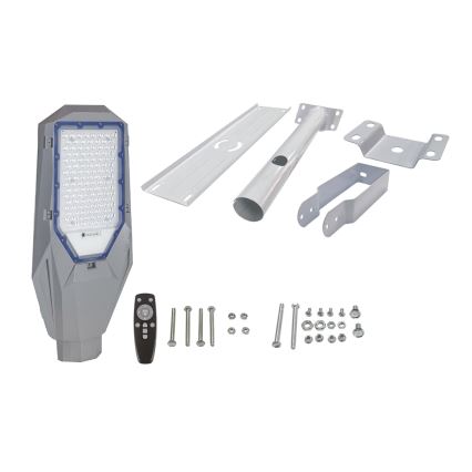 LED Dimbar strålkastare med skymningssensor och solcellpanel LED/200W/20000 mAh 6500K IP65 grå