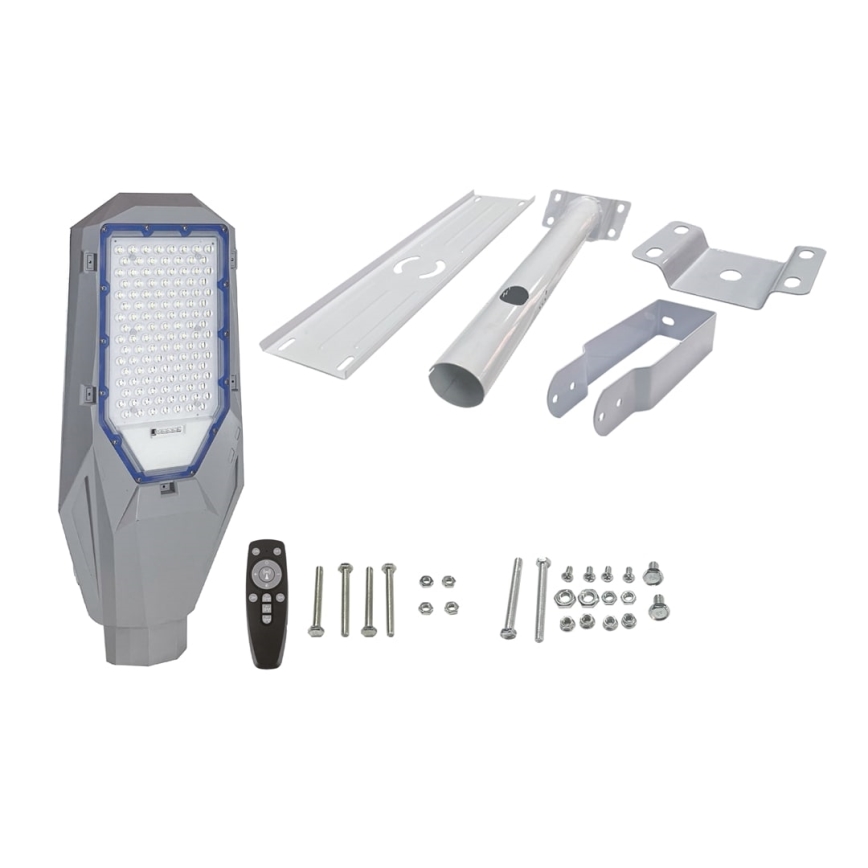 LED Dimbar strålkastare med skymningssensor och solcellpanel LED/200W/20000 mAh 6500K IP65 grå
