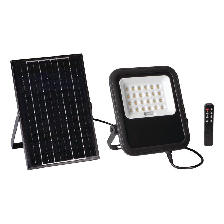 LED Dimbar strålkastare med solcellspanel och dusk sensor LED/10W/10000 mAh 3,2V IP65 + fjärrkontroll