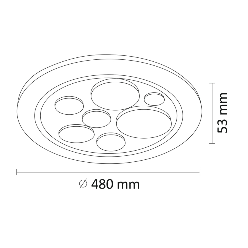 LED Dimbar Takbelysning PLANET LED/72W/230V d. 48 cm 3000-6500K + Fjärrstyrd