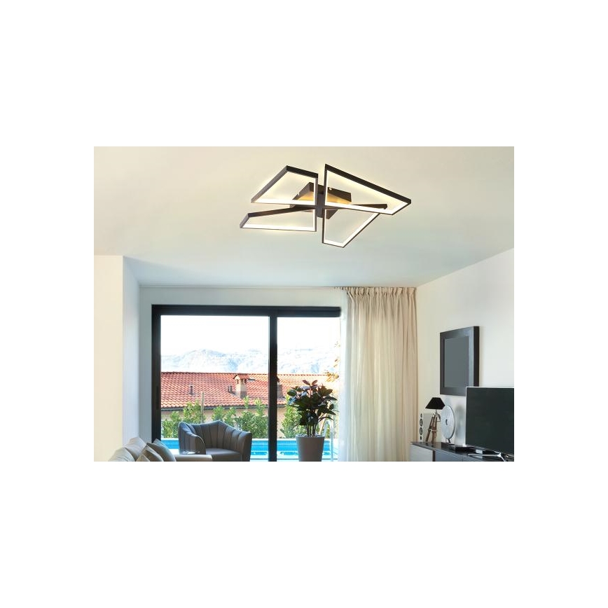 LED Dimbart takarmatur i tak 115W/230V 3000-6500K svart + fjärrkontroll