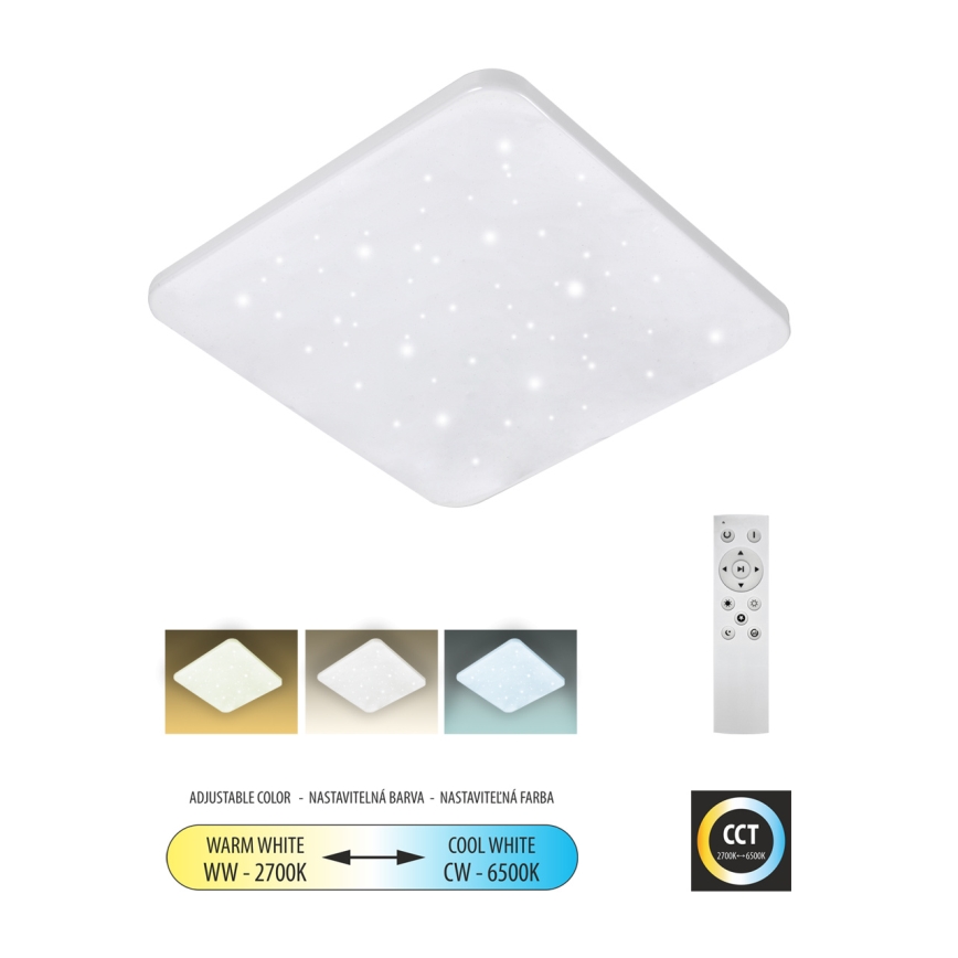 LED Dimbar taklampa FLORA LED/36W/230V 2700-6500K 43x43 cm + fjärrkontroll