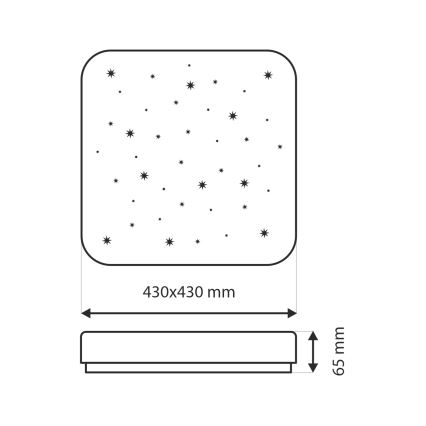 LED Dimbar taklampa FLORA LED/36W/230V 2700-6500K 43x43 cm + fjärrkontroll