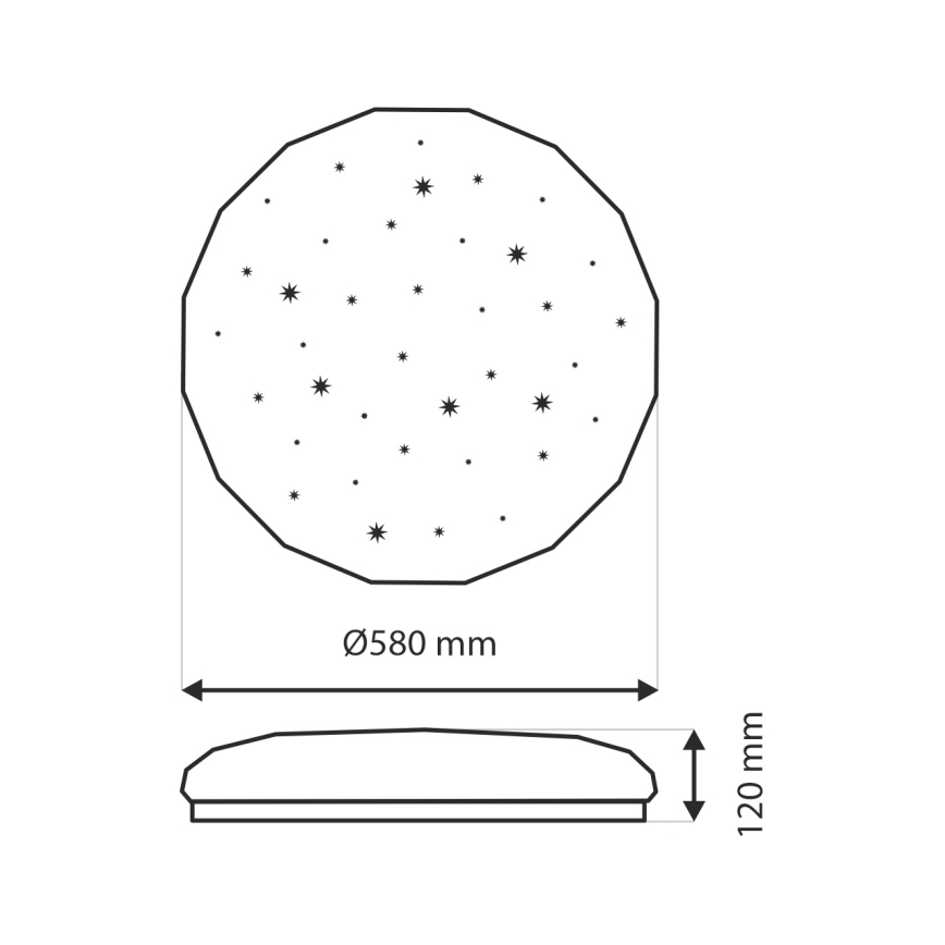 LED Dimbar taklampa INDUS LED/60W/230V 2700-6500K diameter 58 cm + fjärrkontroll