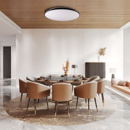 LED Dimbar taklampa KERN LED/80W/230V 3000-6000K diameter 80 cm svart + fjärrkontroll