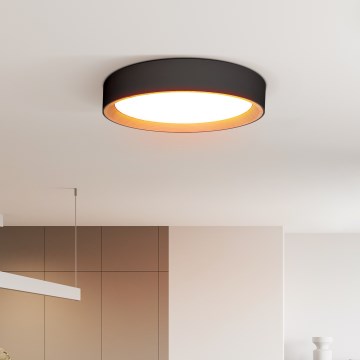 LED Dimbar taklampa LARIOS LED/48W/230V 3000-6500K diameter 39 cm svart + fjärrkontroll
