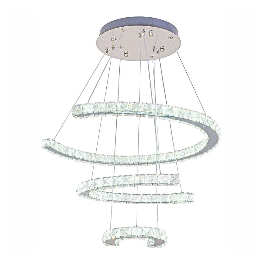 LED Dimbar kristallkrona på kabel LED/100W/230V 3000-6500K silver + fjärrkontroll