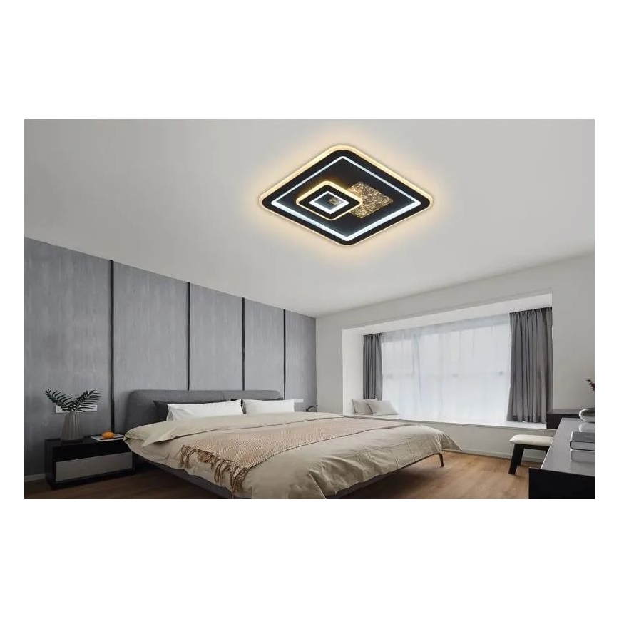 LED Dimbar taklampa LED/110W/230V 3000-6500K svart + fjärrkontroll
