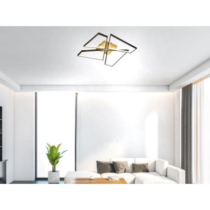 LED Dimbar taklampa LED/115W/230V 3000-6500K brun/svart + fjärrkontroll