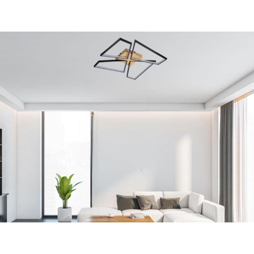 LED Dimbar taklampa LED/115W/230V 3000-6500K brun/svart + fjärrkontroll