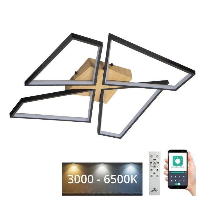 LED Dimbar taklampa LED/115W/230V 3000-6500K brun/svart + fjärrkontroll