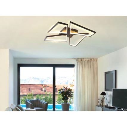 LED Dimbar taklampa LED/115W/230V 3000-6500K svart + fjärrkontroll