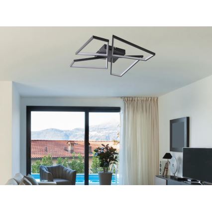 LED Dimbar taklampa LED/115W/230V 3000-6500K svart + fjärrkontroll