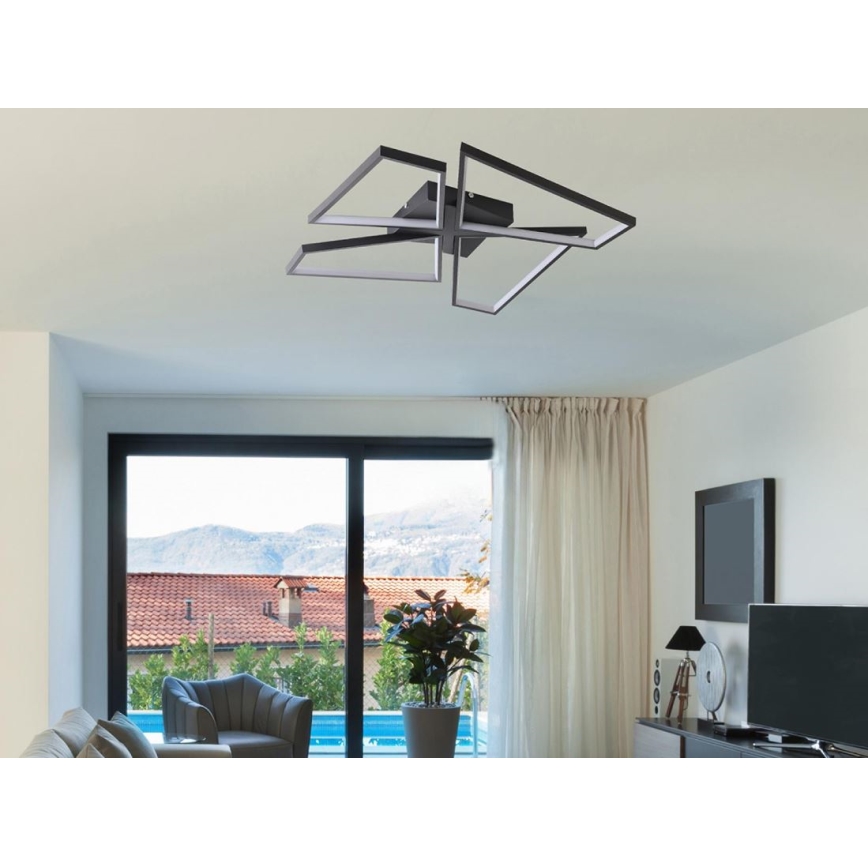 LED Dimbar taklampa LED/115W/230V 3000-6500K svart + fjärrkontroll