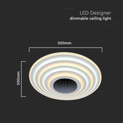 LED Dimbar taklampa LED/125W/230V 3000-6500K diameter 50 cm + fjärrkontroll