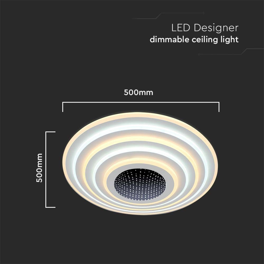 LED Dimbar taklampa LED/125W/230V 3000-6500K diameter 50 cm + fjärrkontroll