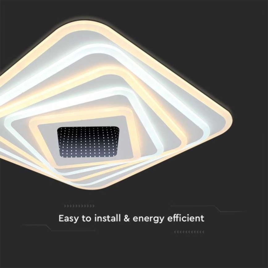LED Dimbar taklampa LED/150W/230V 3000-6500K 51x51 cm + fjärrkontroll