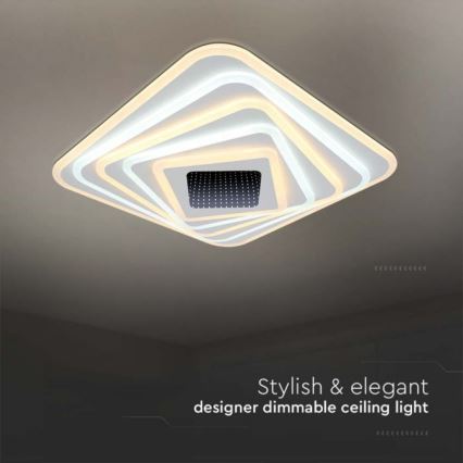 LED Dimbar taklampa LED/150W/230V 3000-6500K 51x51 cm + fjärrkontroll