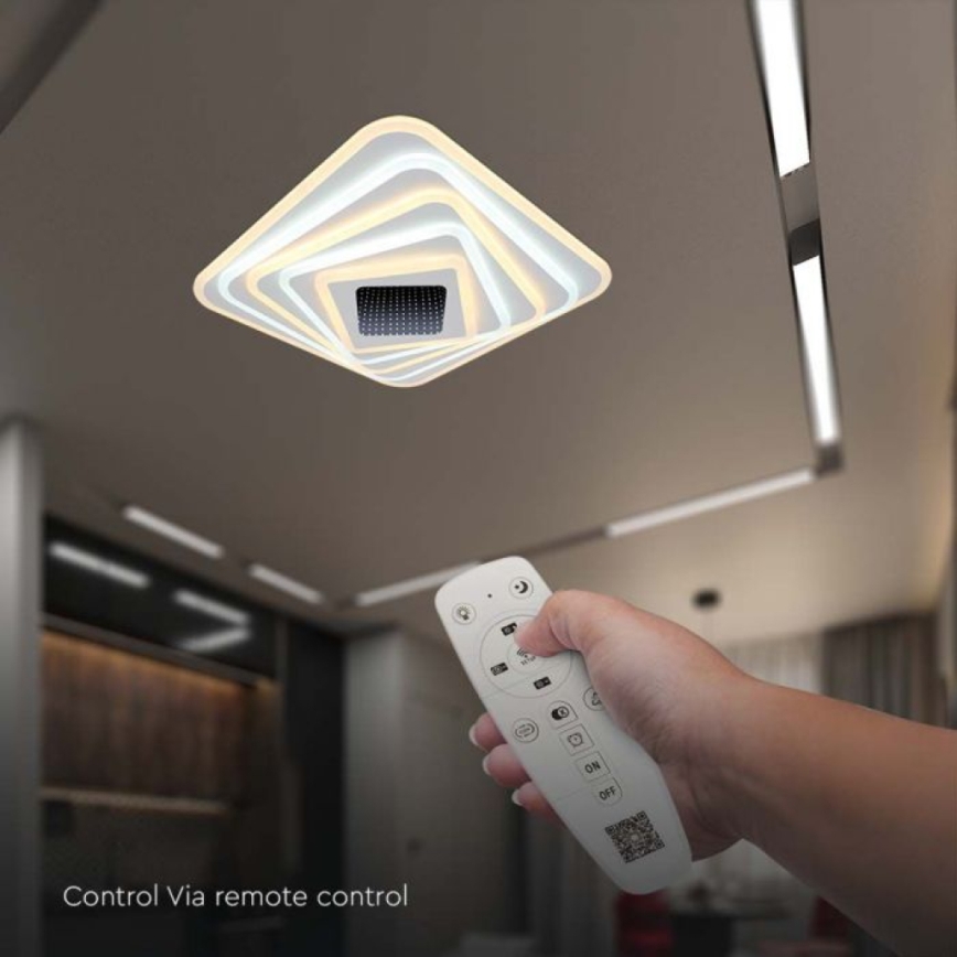 LED Dimbar taklampa LED/150W/230V 3000-6500K 51x51 cm + fjärrkontroll