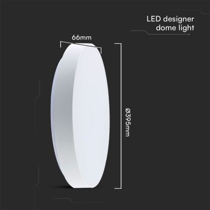 LED Dimbar taklampa LED/40W/230V 3000-6500K 39,5 cm vit + fjärrkontroll