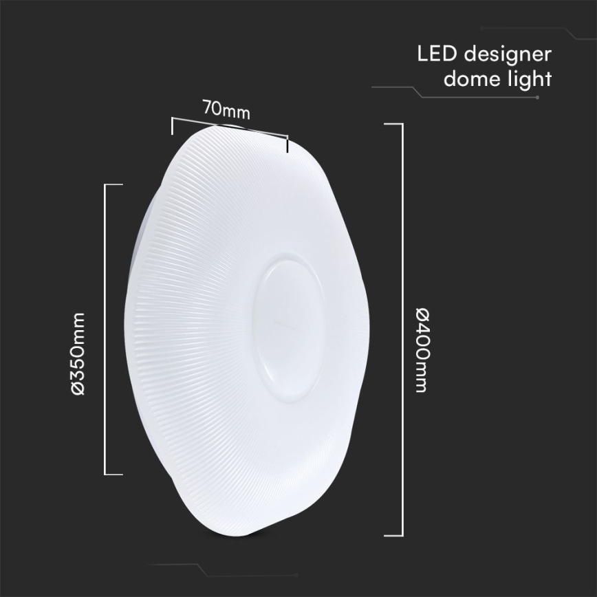 LED Dimbar taklampa LED/40W/230V 3000-6500K 40 cm vit + fjärrkontroll