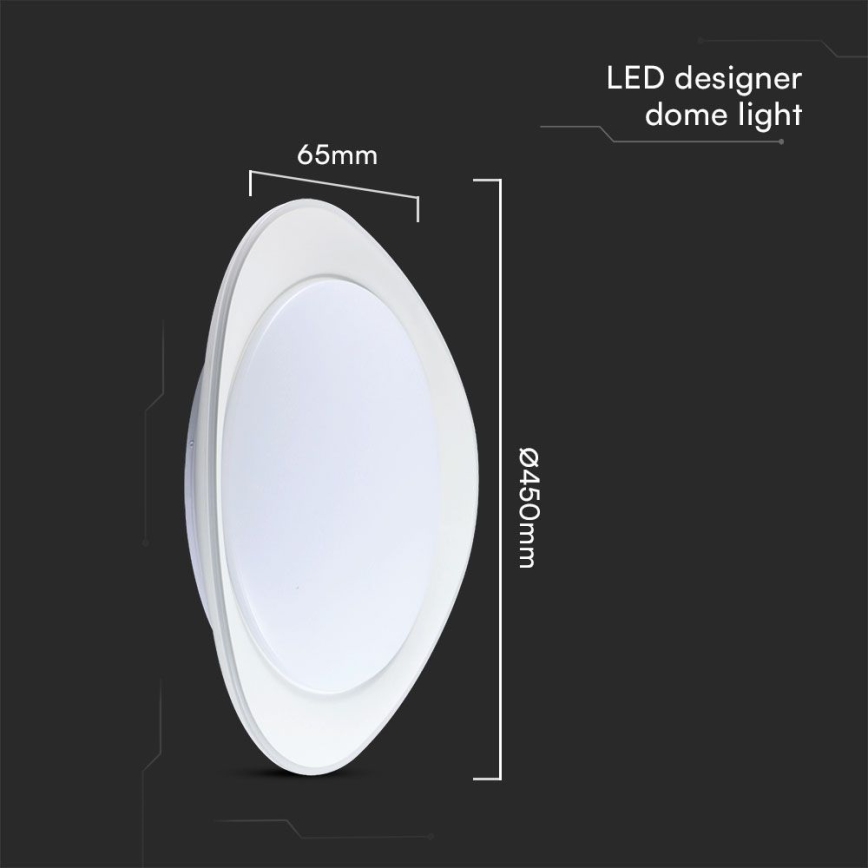 LED Dimbar taklampa LED/40W/230V 3000-6500K 45 cm vit + fjärrkontroll