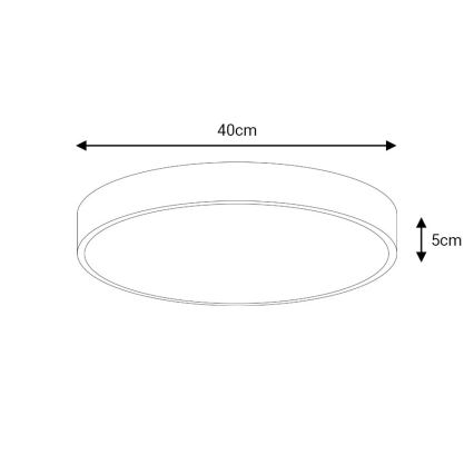 LED Dimbar taklampa LED/40W/230V 3000-6500K diameter 40 cm svart + fjärrkontroll