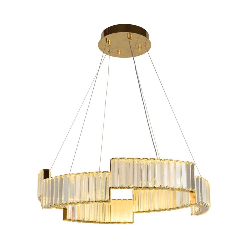 LED Dimbart kristallkrona på kabel LED/40W/230V 3000-6500K guld + fjärrkontroll